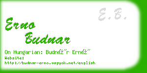 erno budnar business card